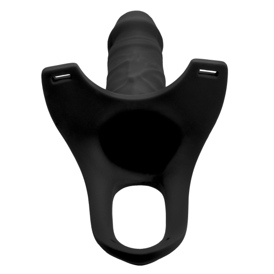 Hollow Silicone Dildo Strap-on - Black