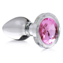 Pink Gem Glass Anal Plug - Large
