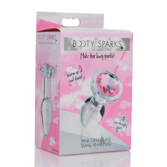 Pink Gem Glass Anal Plug - Large