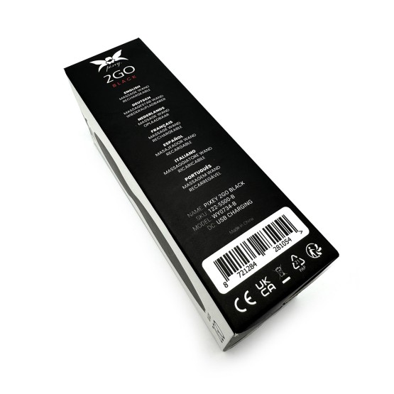 Pixey 2GO Black Mini Wand Vibrator | Compact & Krachtig