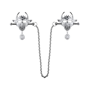 Demonic Bull Mask Nipple Clamps