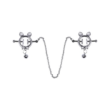 Kitten with Bowtie Nipple Clamps