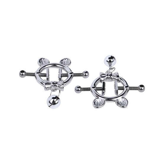 Kitten with Bowtie Nipple Clamps