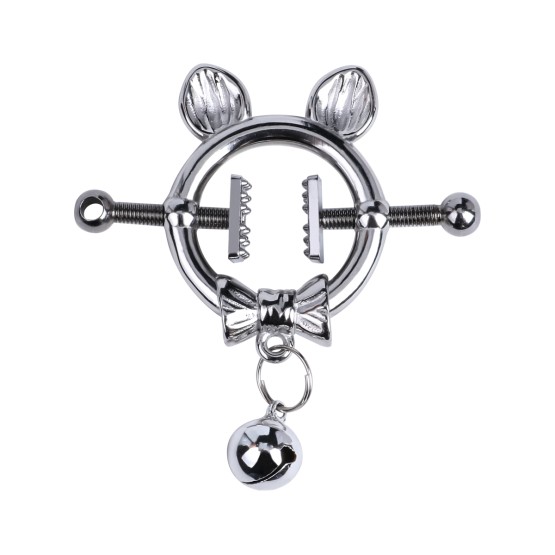 Kitten with Bowtie Nipple Clamps