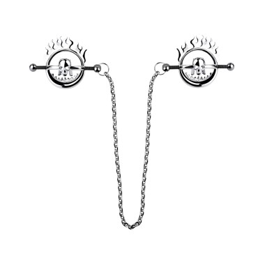 Flaming Skull Nipple clamps