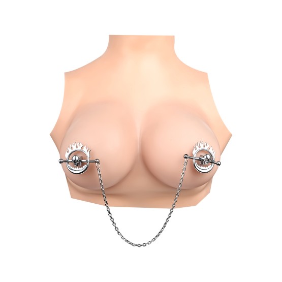 Flaming Skull Nipple clamps