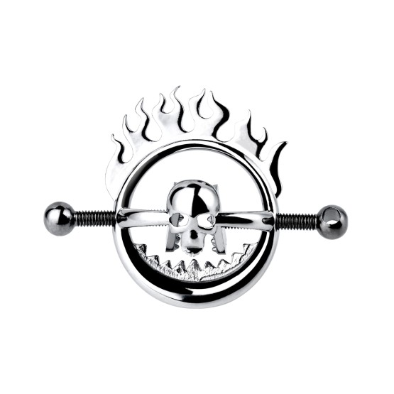 Flaming Skull Nipple clamps