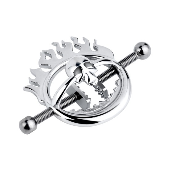 Flaming Skull Nipple clamps