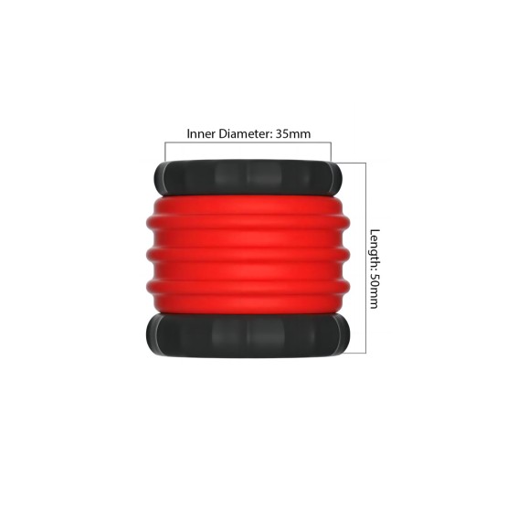 2 in 1 Silicone Cockring & Stretcher Red