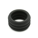 2 in 1 Silicone Cockring & Stretcher Black