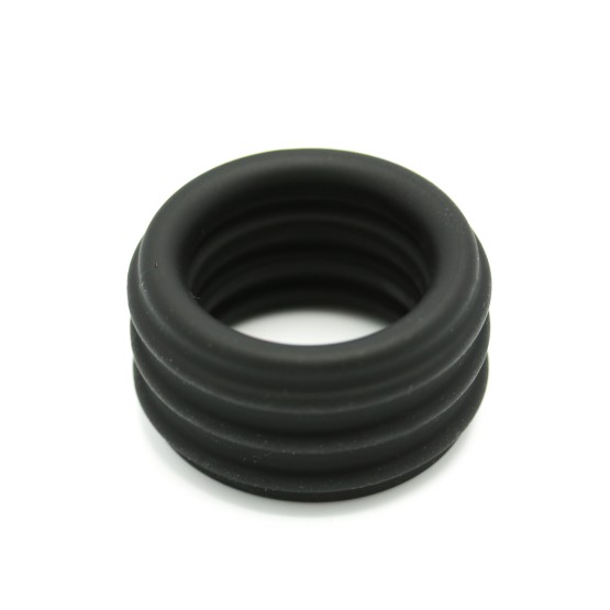 2 in 1 Silicone Cockring & Stretcher Black