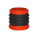 2 in 1 Silicone Cockring & Stretcher Black