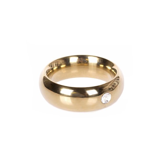 Gold Donut Cockring with Jewel - Thick - 40 mm