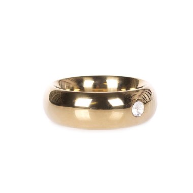 Gold Donut Cockring with Jewel - Thick - 40 mm