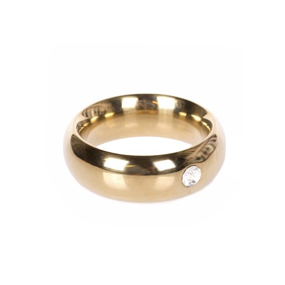 Gold Donut Cockring with Jewel - Thick - 45 mm