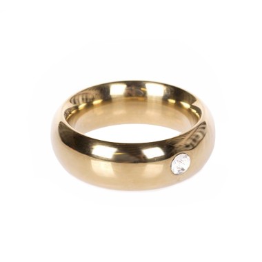 Gold Donut Cockring with Jewel - Thick - 50 mm