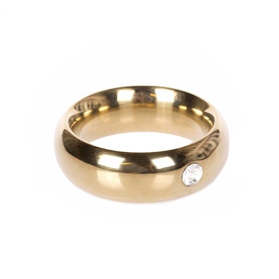 Gold Donut Cockring with Jewel - Thick - 50 mm