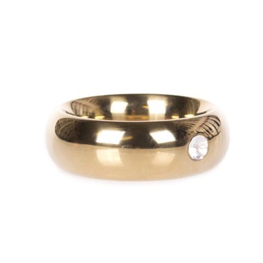 Gold Donut Cockring with Jewel - Thick - 50 mm