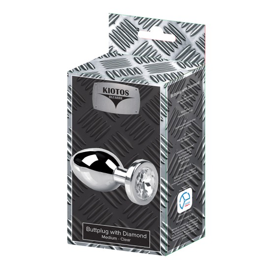 Kiotos Bizarre - Buttplug with Diamond - Medium Clear