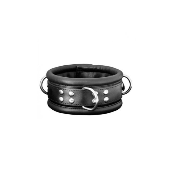Leather Collar 6,5 cm - Black