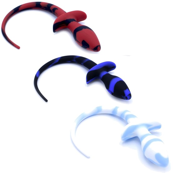 Anal Plug Dog Tail White/Blue