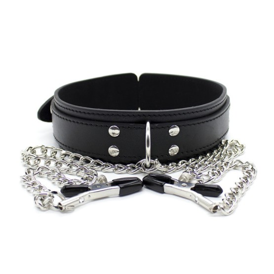 Collar with Nipple Chain