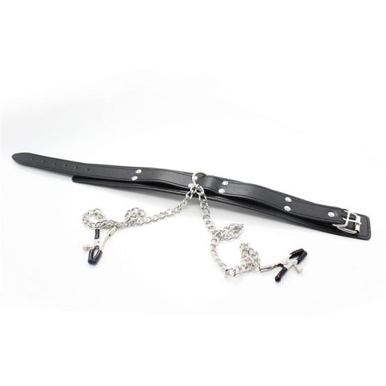 Collar with Nipple Chain