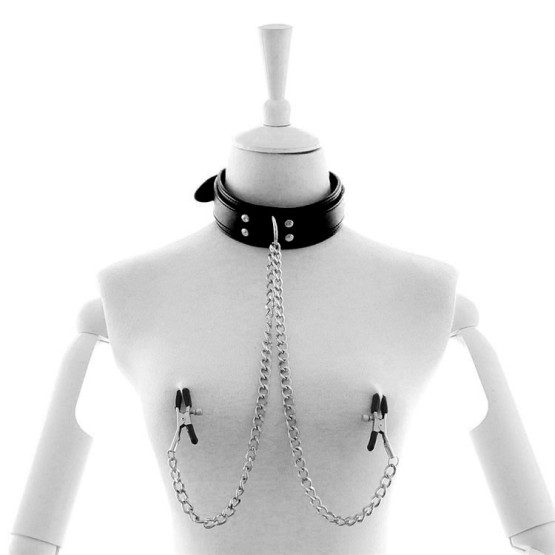 Collar with Nipple Chain