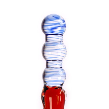 Glass Dildo Blue & Amber Curves