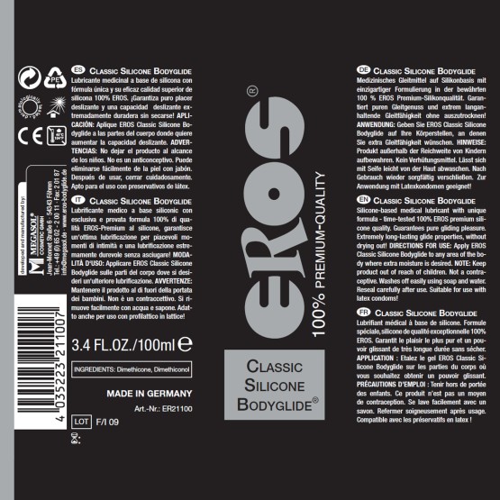 EROS Classic Silicone Bodyglide 100ml