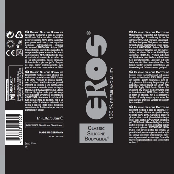 EROS Classic Silicone Bodyglide 500ml