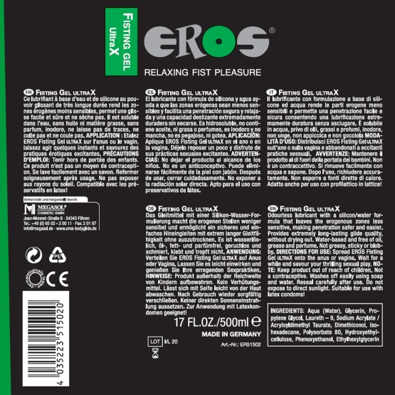 EROS Fisting Gel UltraX 500ml