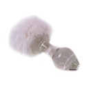 Glass Buttplug White Tickler