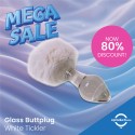 Glass Buttplug White Tickler