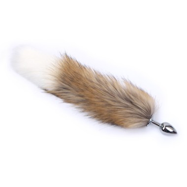 Fox Tail Plug Brown & White - Short