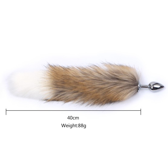 Fox Tail Plug Brown & White - Short