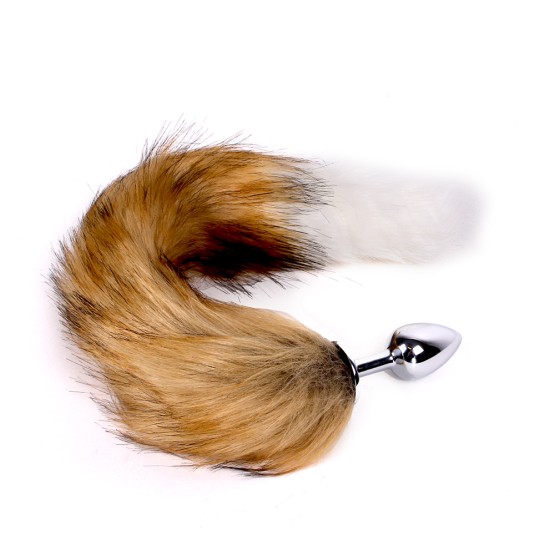 Fox Tail Plug Brown & White - Short