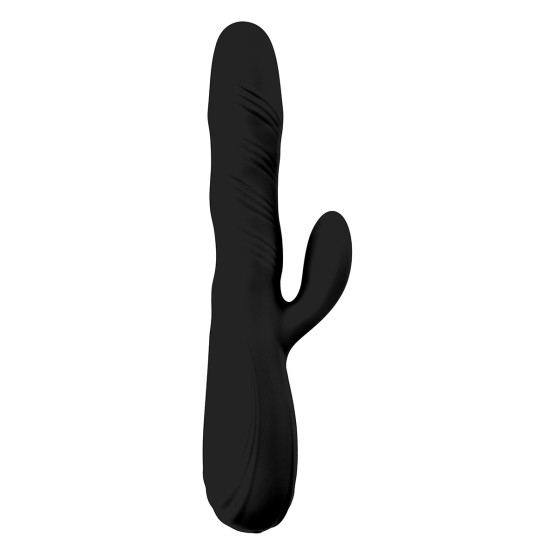 Rotating Vibrator with Clitorial Stimulation Black