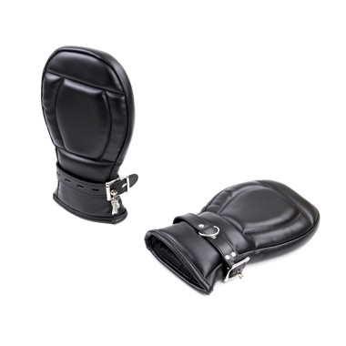 BDSM Leather Mitts Black