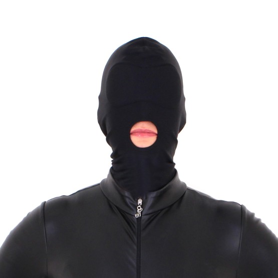 Black BDSM Hood Mouth Only