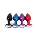 Aluminium Buttplug Black with Clear Gem