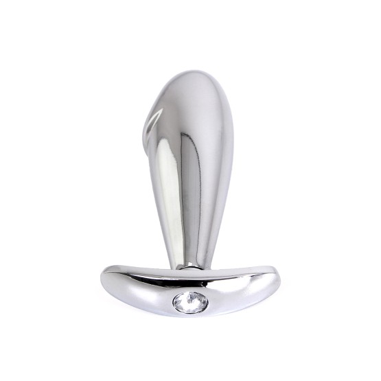 Steel Handle Buttplug Penis with Clear Gem