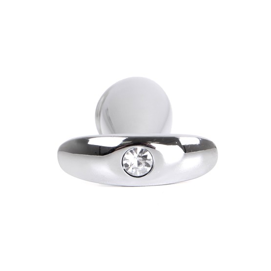 Steel Handle Buttplug Penis with Clear Gem