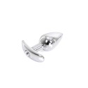 Aluminium Handle Buttplug Clear Gem