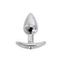 Aluminium Handle Buttplug Clear Gem