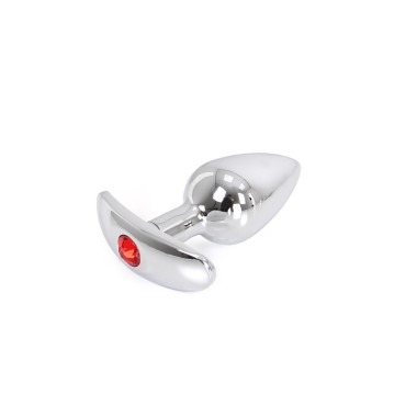Aluminium Handle Buttplug Red Gem