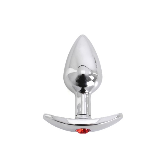 Aluminium Handle Buttplug Red Gem