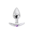 Aluminium Handle Buttplug Purple Gem
