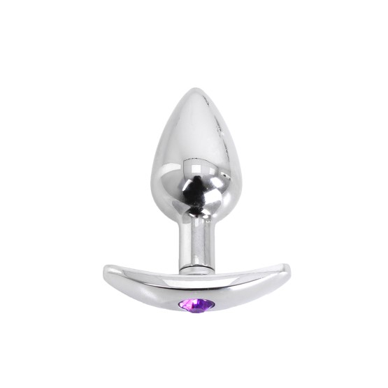 Aluminium Handle Buttplug Purple Gem