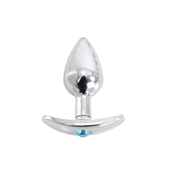 Aluminium Handle Buttplug Blue Gem